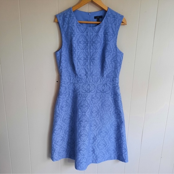 Women’s J. Crew Textured Eyelet Jacquard Sleeveless Dress Size 10 Tall - Picture 2 of 12